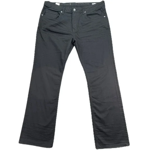 Buffalo David Bitton Six-X Mens Black Straight Stretch‎ Pants W38 L34 3713