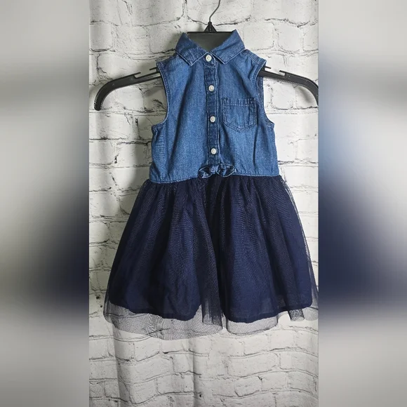 OshKosh B'gosh Navy Tulle Sleeveless Baby Dress Size‎ 2T