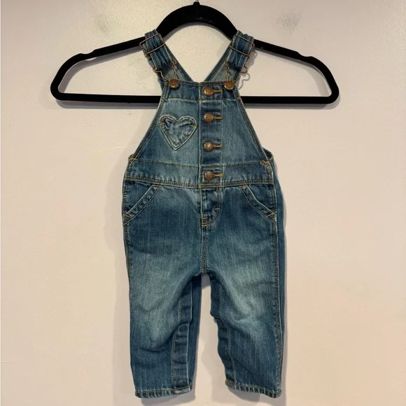 Oshkosh Bgosh heart denim baby‎ overalls