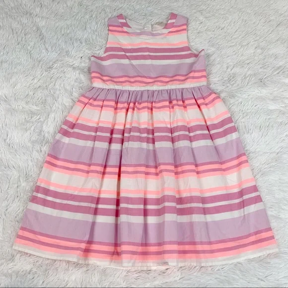 Oshkosh‎ girl’s size 12 sleeveless striped skater dress fit and flare cotton