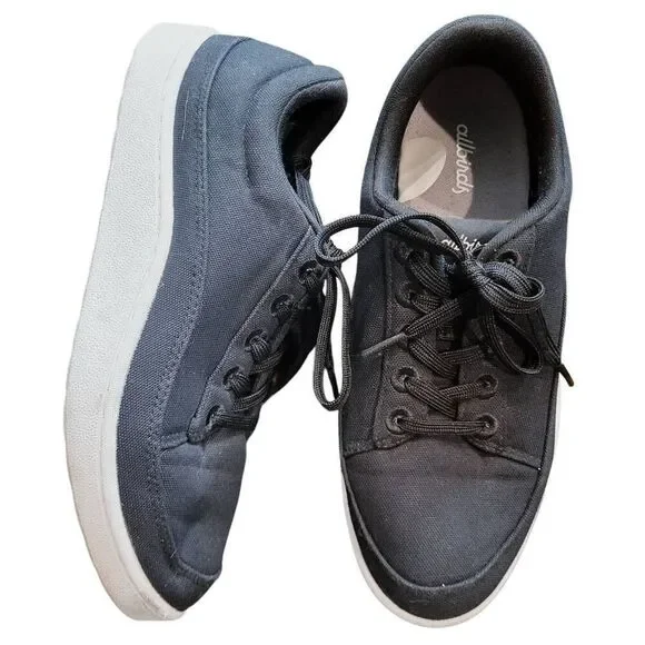 Allbirds Sneakers Women's 8 Black Canvas Pacer Low Top Lace Up Organic Cotton