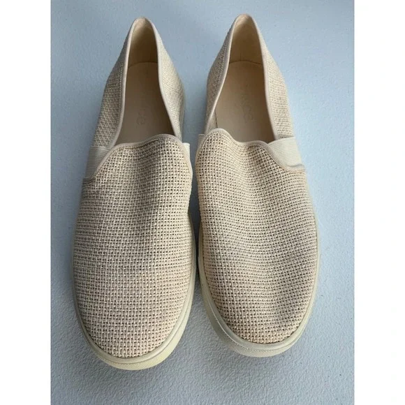 Vince Woven Slip On Sneakers Casual Comfort Shoes Neutral Beige‎ Size 9