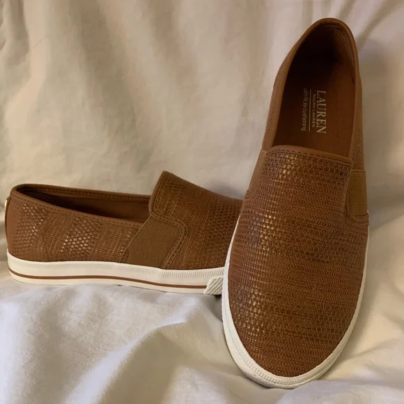 Lauren Ralph Lauren tan 'Jinny Slip-On Sneakers'