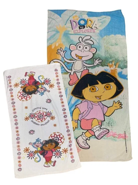 Dora the Explorer Kids Beach and Bath Towels Vintage y2k