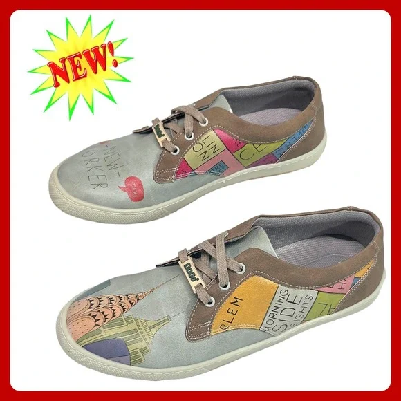 DOGO New York Graphic Sneakers US 8.5 EU 39 Travel Aesthetic Casual Shoes