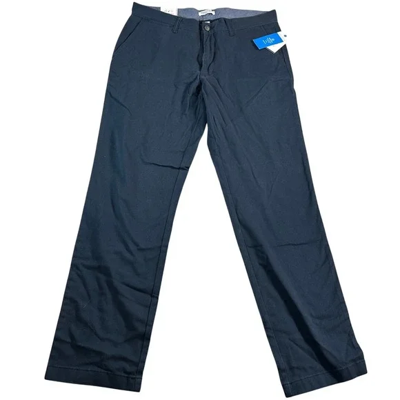 Nautica‎ Mens Classic Fit Flat Front Chino Pants Navy Blue Size 33W x 32L