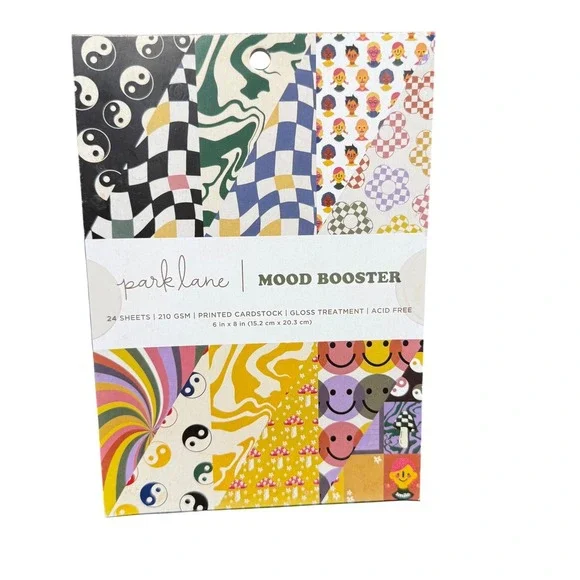 Park Lane Mood Booster Printed Cardstock 24 Sheets 6x8 Glossy Retro 1876-7855