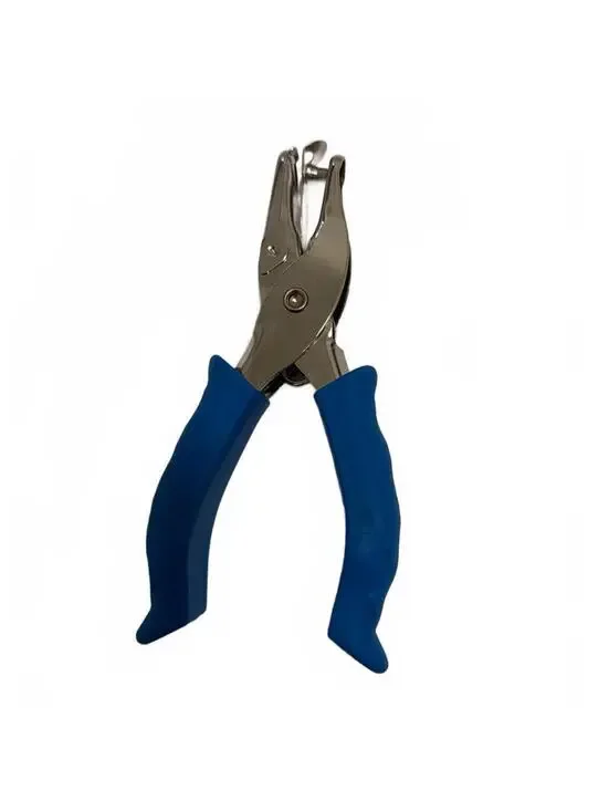 Handheld Hole Puncher with Blue Grip Office Tool