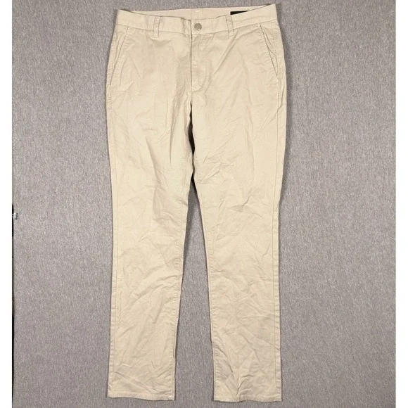 Bonobos Chino Pants Mens 34x34 Beige Tailored Fit Flat Front Cotton Stretch Golf