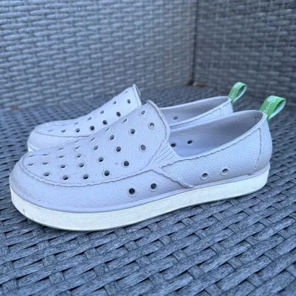 Sanuk‎ Lil Walker Shoes Loafers Slip On Comfort Waterproof Gray Kids Size 4