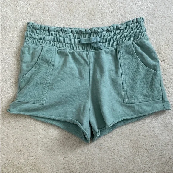 OshKosh B'gosh UEC Girls Sz 10 Green Shorts Cotton elastic waist 2’ inseam