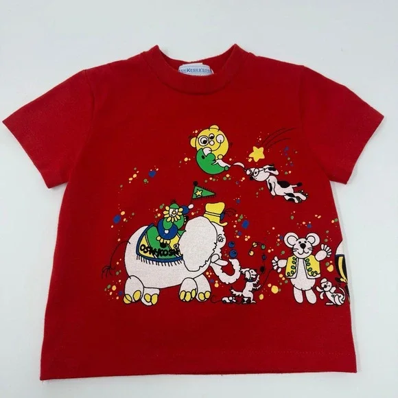 Vintage‎ OshKosh Baby B'gosh circus animals T-Shirt Size 24 Months Made In USA