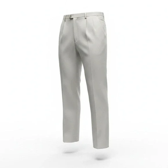 Dockers Golf Men's 42x32 White Pleated Relaxed Fit Microfiber Trousers Pants