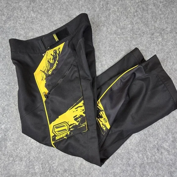 Shift Recon Pants Mens 28 Black Yellow Motocross Off Road Riding MX ATV 04004