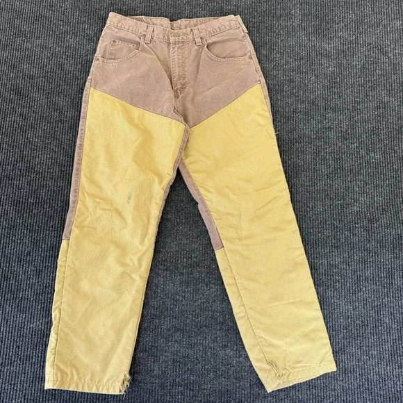 Vtg Wrangler Pro Gear Brush Pants Mens 32x30 Brown Upland Hunting Canvas Guard