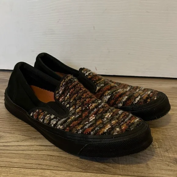 Converse x Missoni Deck Star Cashmere and Satin Multicolor Slip On Sneakers
