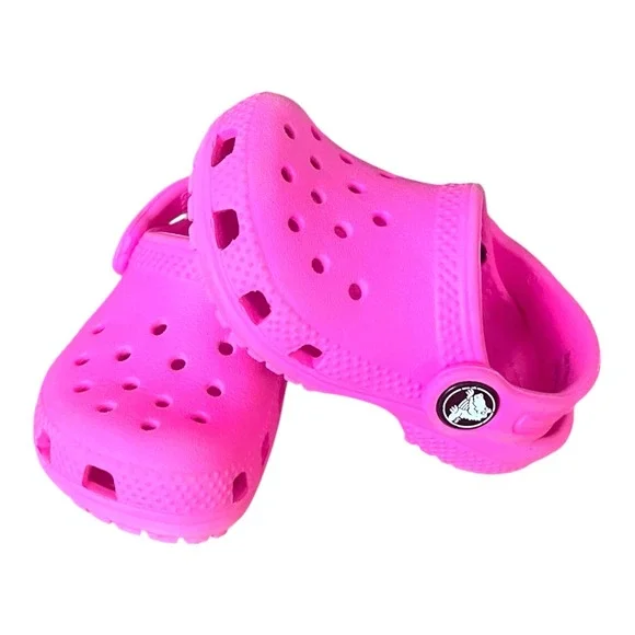 Crocs Classic Clog Toddler Size C4 Electric Pink Slip On Water Shoes Sandals