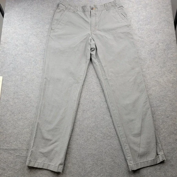 L.L. Bean Pants Mens 36x34 Gray Natural Fit Canvas Chino Straight Leg Casual