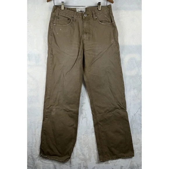 Industrial Exchange Mens Brown 30x30 Corduroy Straight‎ Leg Pants Distressed Y2K
