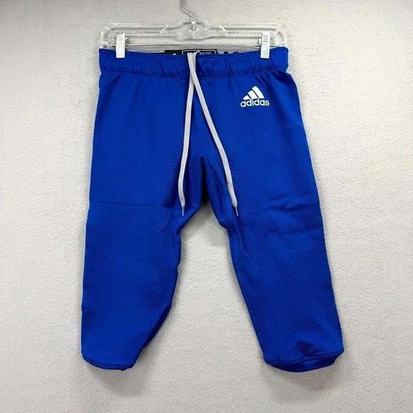 Adidas Integrated Football Pants Mens XL Fits 28x16* Blue Crop Drawstring Waist