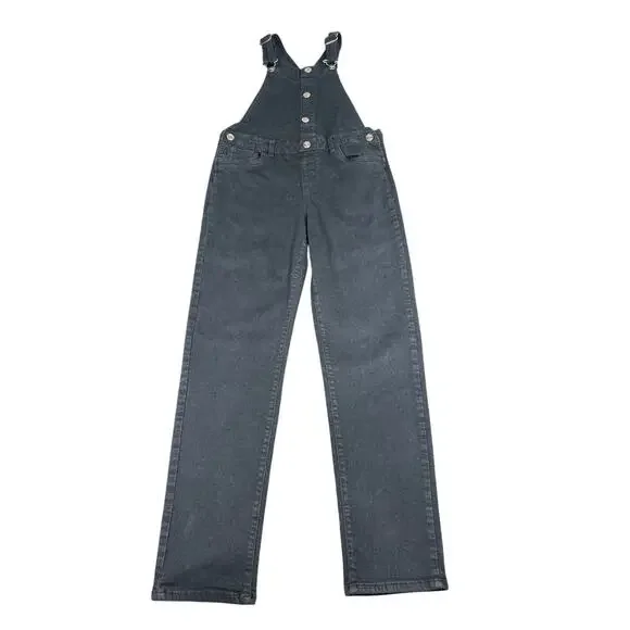 OshKosh B'gosh Sz 14 Girls Straight Leg Black Overalls- Preowned some stretch
