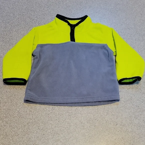 OshKosh B'gosh Neon Yellow and Gray Fleece Sweater Size 18 Months