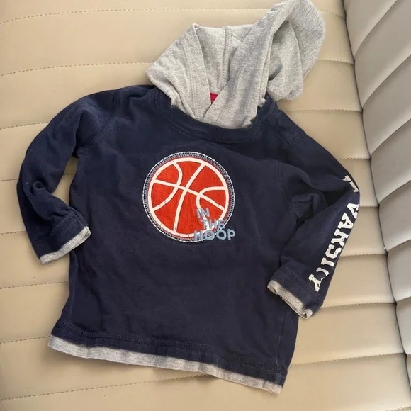 OshKosh B'gosh Navy and Gray Basketball Hoodie