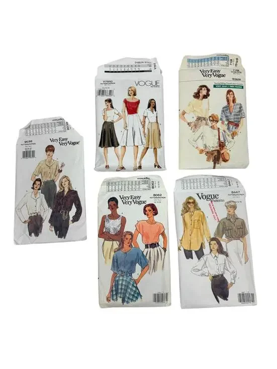 Lot of 5 Very Easy Very Vogue Sewing Patterns 8447, 8062, 9039, 7910, 7128