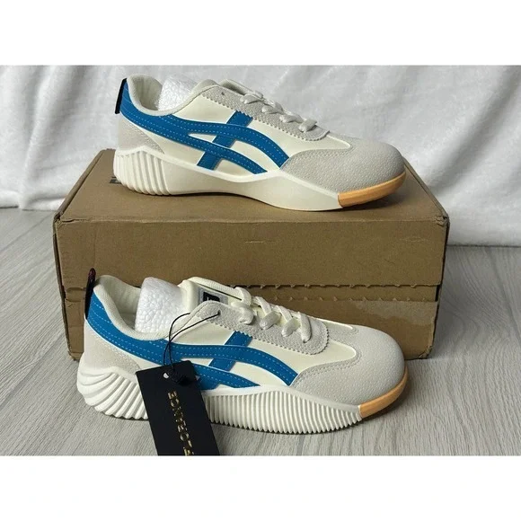 DE FLORANCE‎ Vintage Sneakers Women US 6.5 UK 5 EUR 37.5 Blue Beige