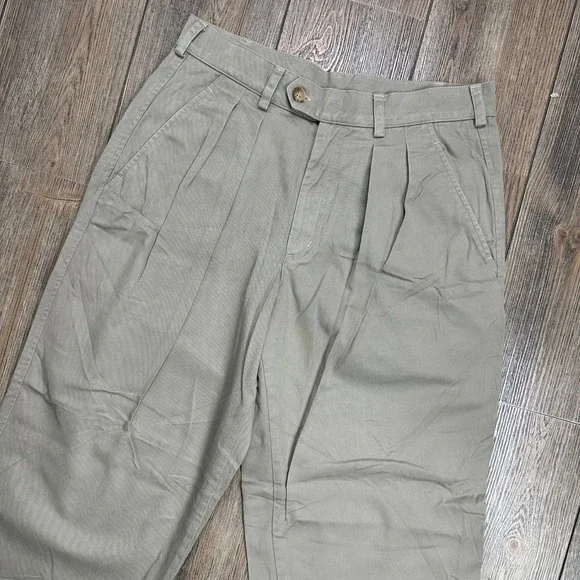 Patagonia Vintage Mens Khaki Pleated Chino Pants 34x30 Cotton Twill 1990 Tan