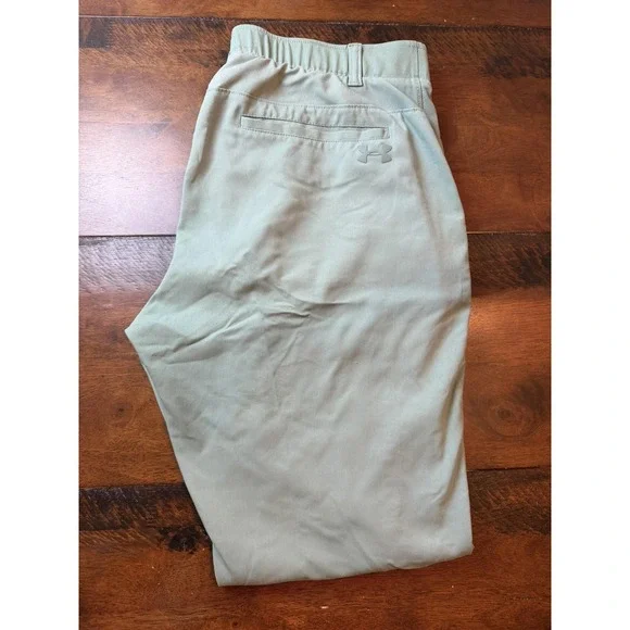 Under Armour Pants Mens 36x32 Green Stretch Herringbone Chino‎ Golf Tapered
