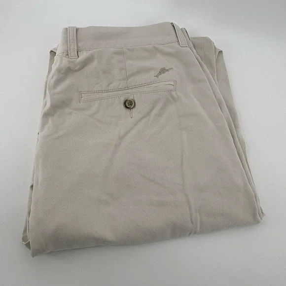 Tommy Bahama Mens 36x32 (Fits 36x31) Khaki Chino Pants Flat Front Casual