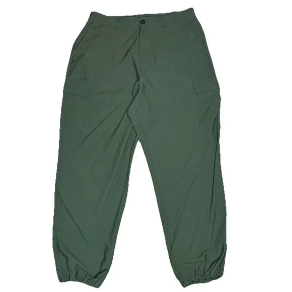 Uniqlo Green Cargo Pants XL 32/33‎ Utility Unisex Lightweight Minimalist Boho
