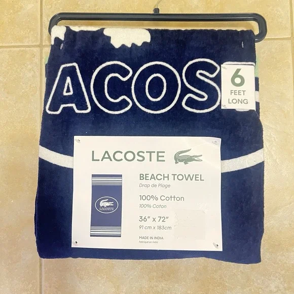 Lacoste ~ Beach Towel 100% Cotton 36