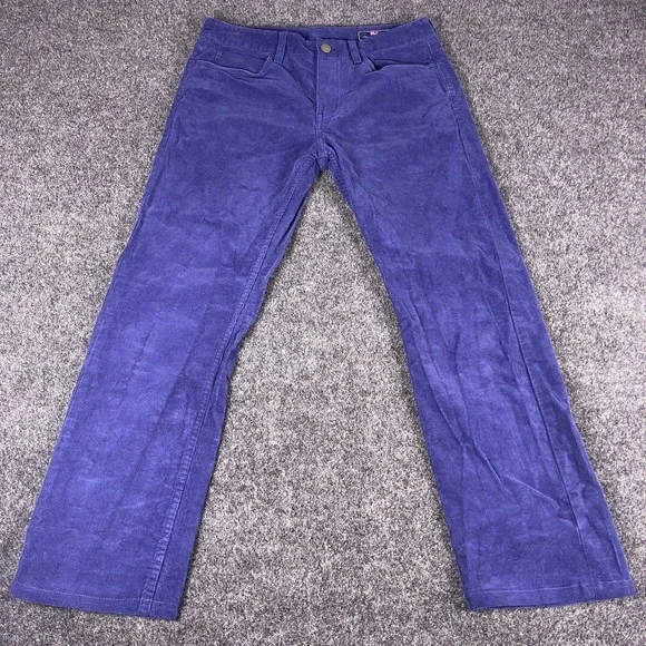 Vineyard Vines Straight Fit Corduroy Pants Mens 30x30 Purple Violet Preppy Chino