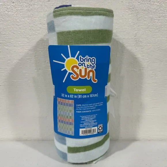 Bring On The Sun Striped Beach Towel 32x62