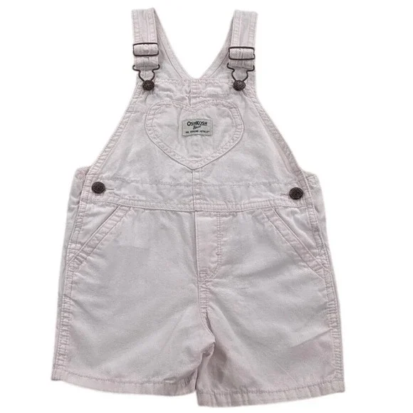 OshKosh B'gosh Pink Shortalls Toddler Girls 3T Cotton Overalls Summer