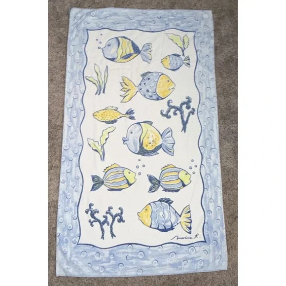 Vintage TerriSol Oversized Beach Towel Costal by Marina K Design‎ 37