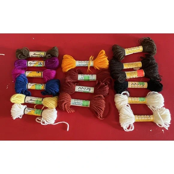 16 Vintage Bernat Tapestria 100% Virgin Wool 12 1/2 Yards Each Skein Needlepoint