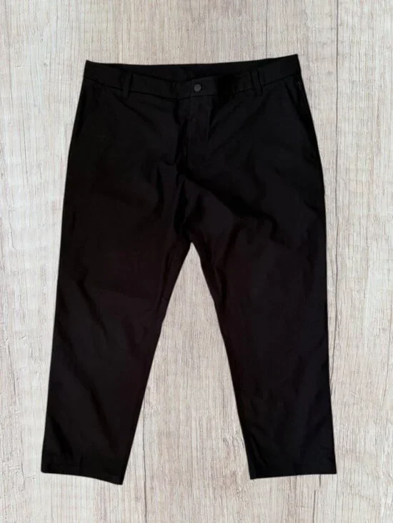 Lululemon ABC Commission Pants Black Mens 38 Short Stretch Golf Travel Casual