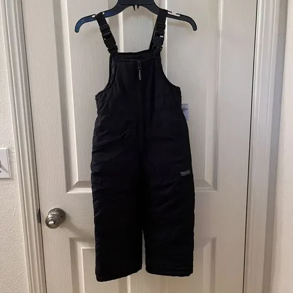 OshKosh B'gosh Black Perfect Snow Bib Overalls Snowsuit Boys Size 4 NWT