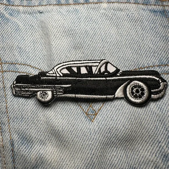 50's Cadillac Car Patch Embroidered Patch, Iron On Sew On Applique, Vintage Auto