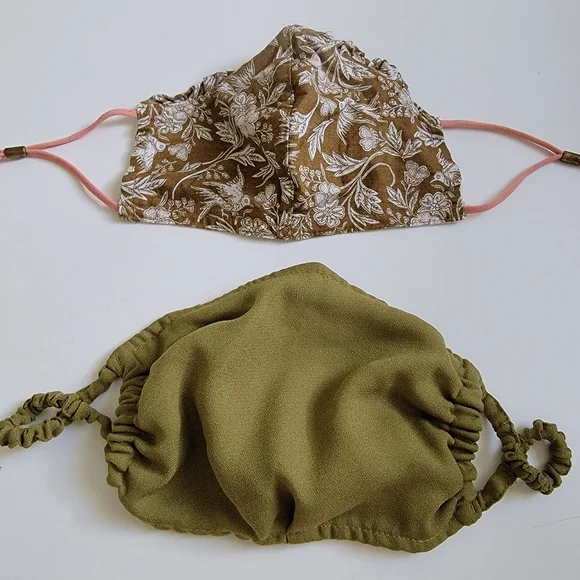 BOGO 2 PC Target Universal Thread A New Day Face Masks Green Brown Floral