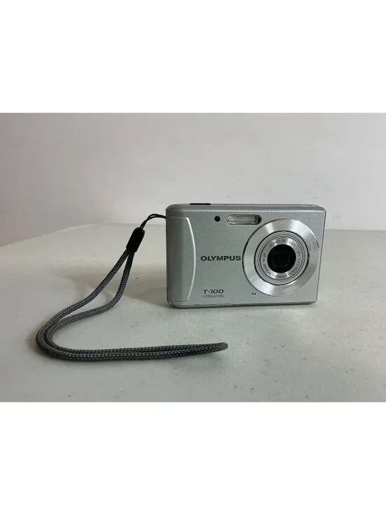 Olympus T-100 12 Megapixel Digital Camera Silver No Charger Works
