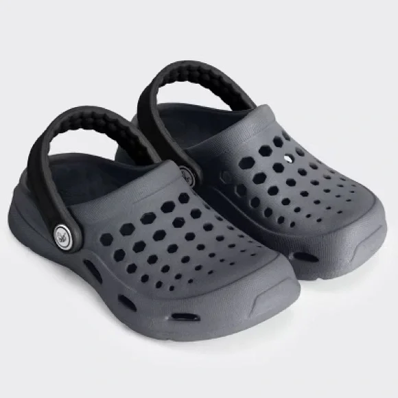 Joybees Kids Dylan Slip On Clog w Foodie Charms Gray Size 3