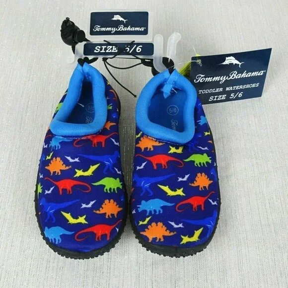 💰3/$25  Tommy Bahama Water Shoes Swim Dinosaur Print 5/6 Kids