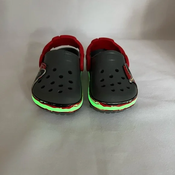 Crocs Toddler Grey Red Kylo Ren Glow In The Dark Cushioned Star Wars Clog 4/5 C