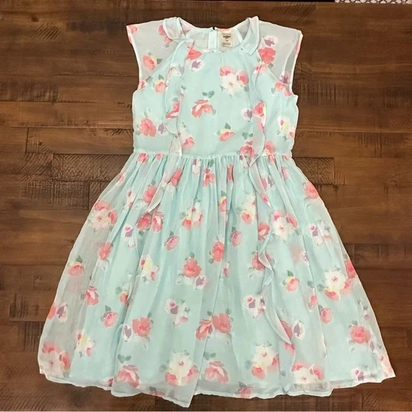 Oshkosh B'gosh Toddler Girls Floral‎ Dress Size 14 NEW Ruffle