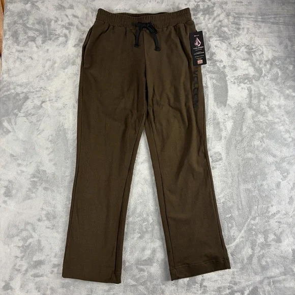Volcom Men's Medium 32/34 Drawstring Fleece Loungewear Pants Brown NWT