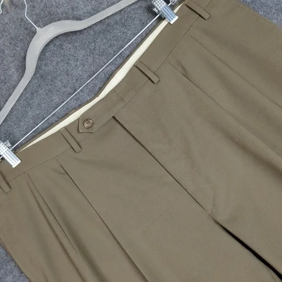 Ralph Lauren Mens Total Comfort 100% Wool Pleated Cuffed Dress Pants 42S